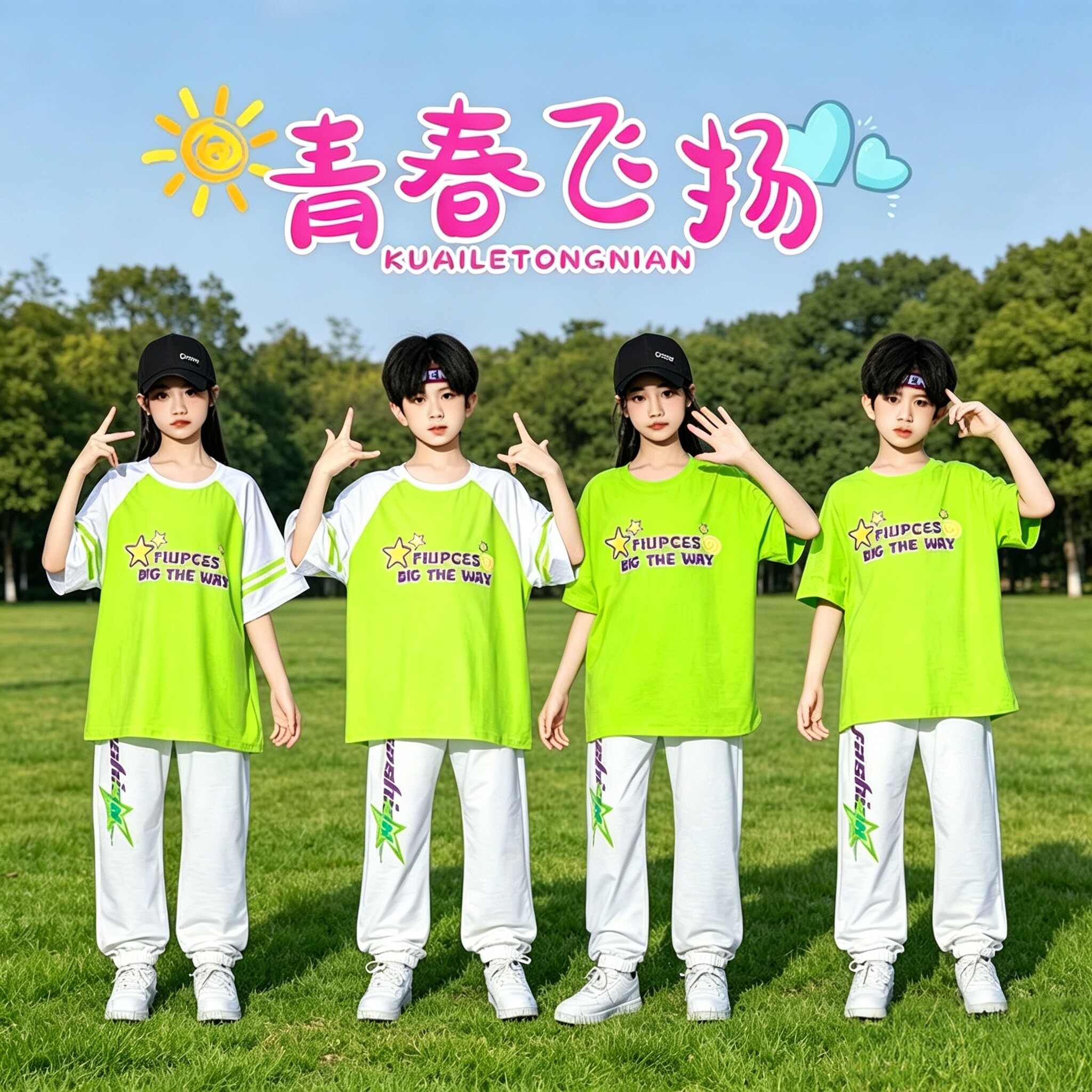 六一儿童表演小学生运动会开幕式服装啦啦队演出服中学生校服班服