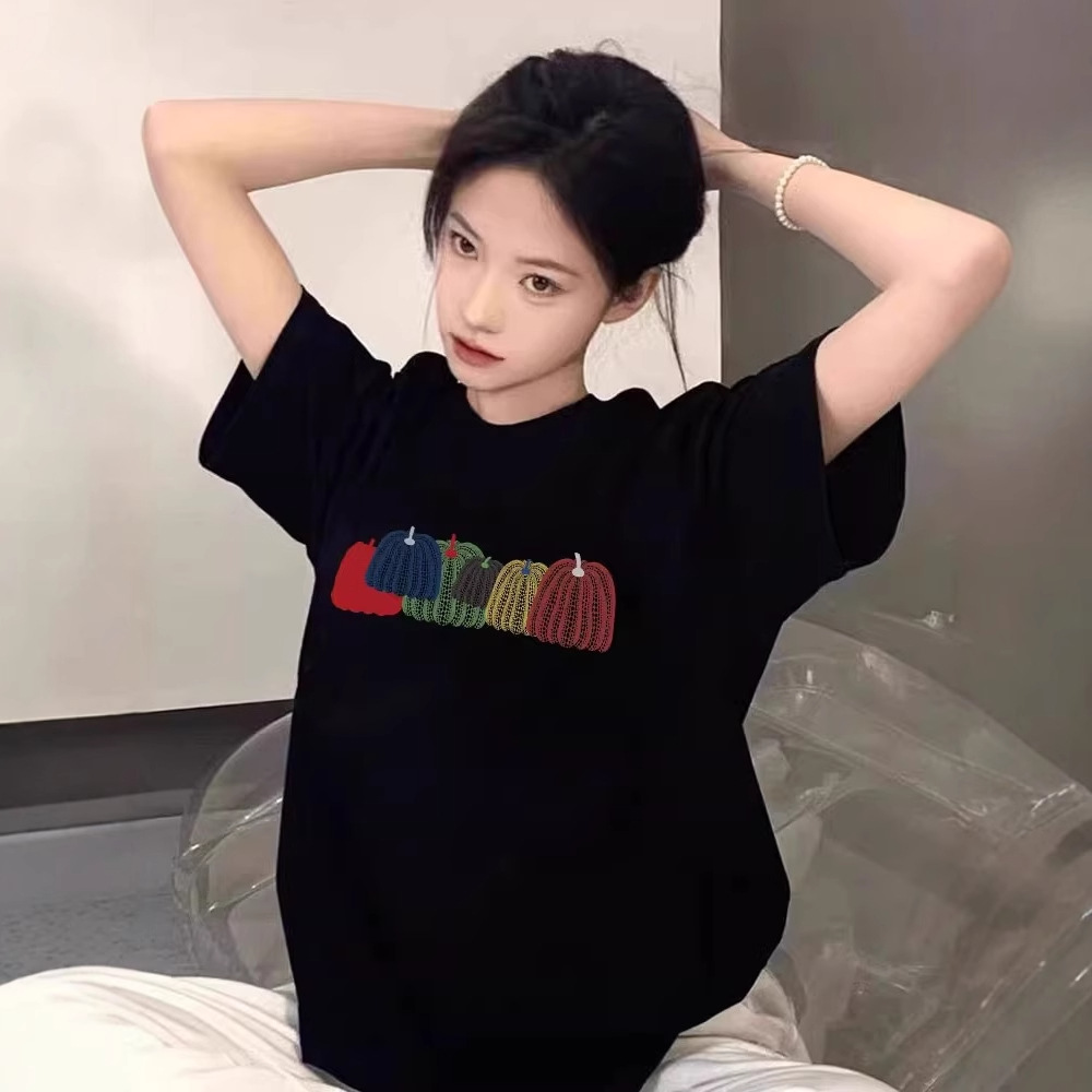 纯棉短袖t恤女2025新款爆款夏季黑色正肩宽松设计感半袖上衣体恤