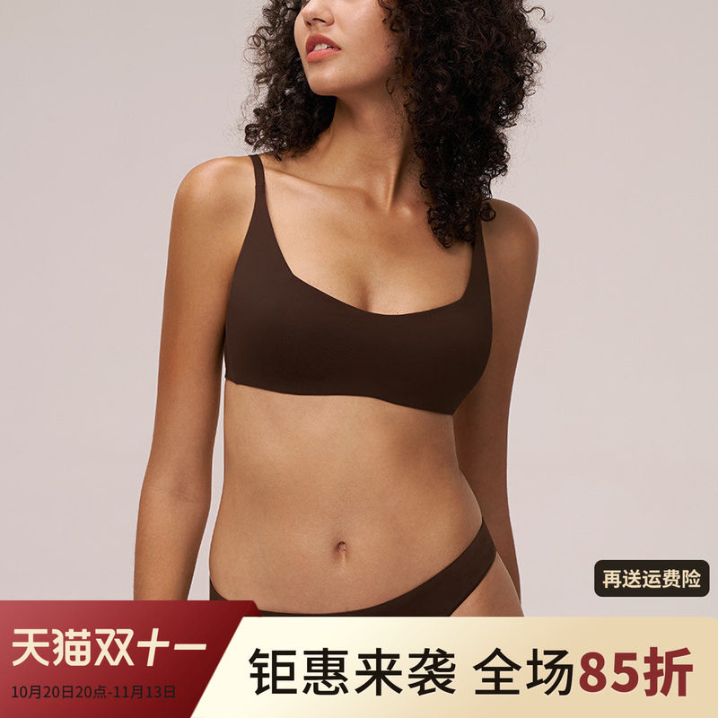 无痕内衣女薄大胸显小胸bra聚拢无钢圈女运动内衣文胸罩带胸垫