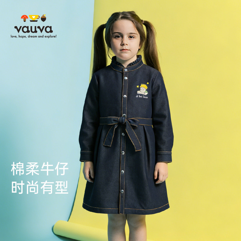 小王子联名女童牛仔连衣裙秋款