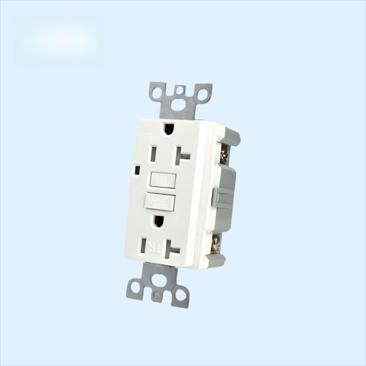 20A 125V GFCI 漏电保护插座 美规 TR 防篡改 美式墙壁接地插座图片