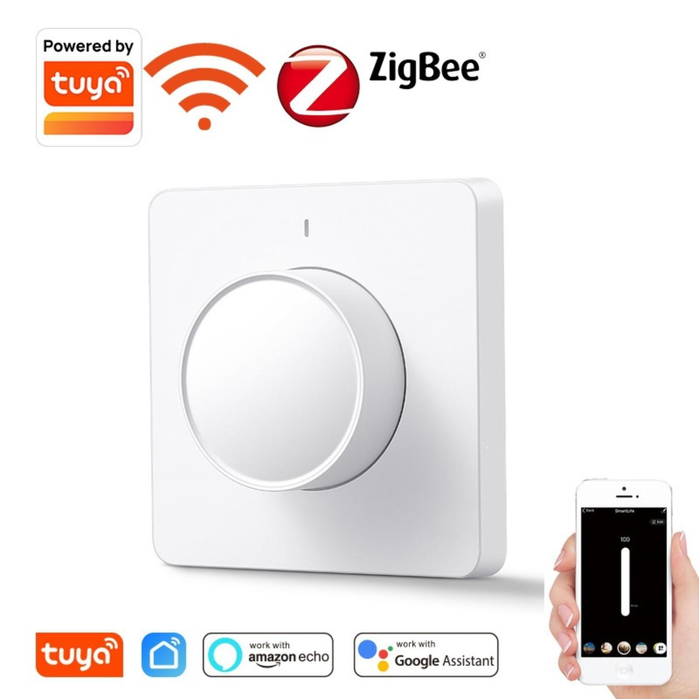 涂鸦智能wifi调光开关旋钮亮度远程调节器led ZigBee调光面板开关