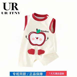 無袖 寶寶連體哈衣新生爬服 薄款 蘋果夏季 2折專區(qū) 折扣店撤柜