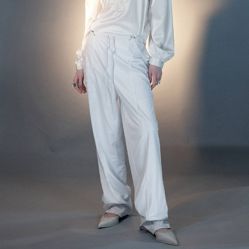 SCULPTOR自然腰蕾丝长裤