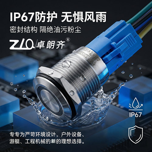 卓朗齐金属按钮开关防水ip67