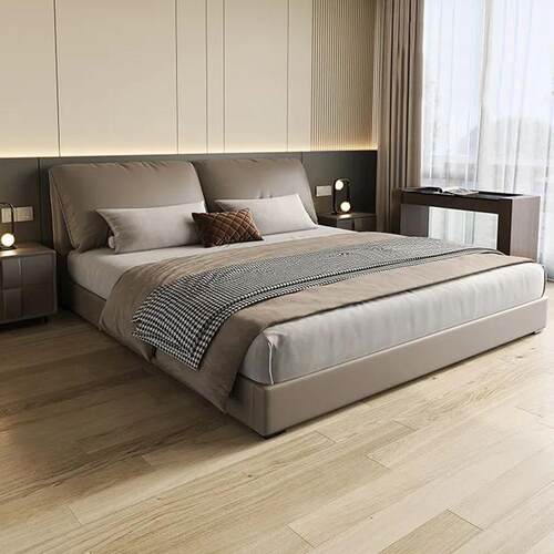 真皮轻奢皮艺床高端舒适软包床