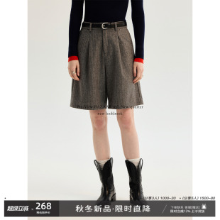 RED芭莎红 短裤 法式 休闲撞色条纹宽松廓形西装 女 复古时尚 BAZAAR