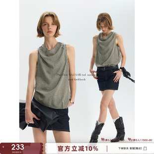 RED法式 蕩領寬松休閑百搭氣質小衫 經典 紋時尚 女 慵懶風格 BAZAAR