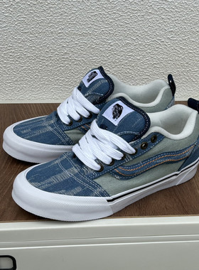 Knu Skool蓝色牛仔布拼色面包鞋土豆鞋低帮板鞋男女鞋VN0009QCBPB