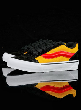 Knu Skool黑黄复古大LOGO胖胖面包鞋低帮男女鞋板鞋VN000CS0END