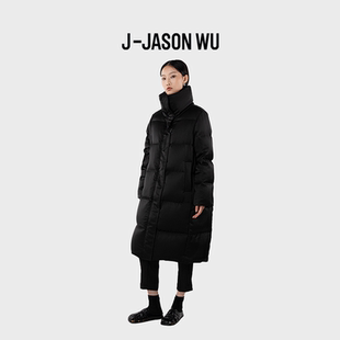JASON WU-J系列鸭绒高领保暖轻柔加厚舒适拉链过膝中长款羽绒服