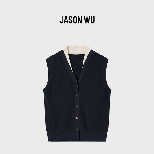 JASON WU-J系列时尚撞色拼接设计马甲背心