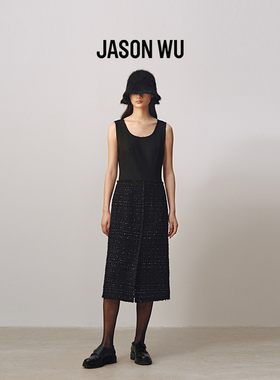 JASON WU 秋冬新款羊毛粗花呢背心式裙子长裙连衣裙