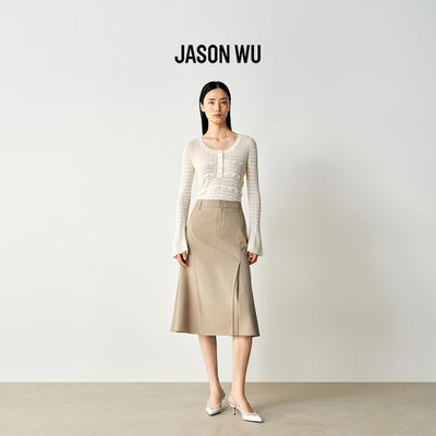 JASONWU2026年春季新品女士优雅气质鱼尾半裙修身显瘦中长裙