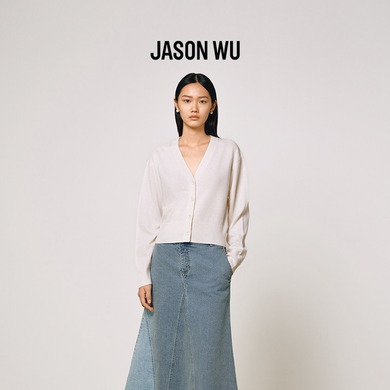 【秋季新品】JASON WU 25年新款羊毛羊绒解构通勤宽松上衣开衫女,女装/女士精品,毛针织衫,淘宝优惠券,粉丝福利购,淘宝优惠卷