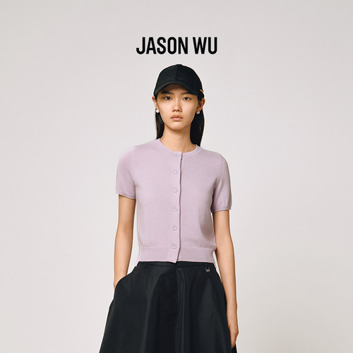 JASONWU单排扣圆领开衫