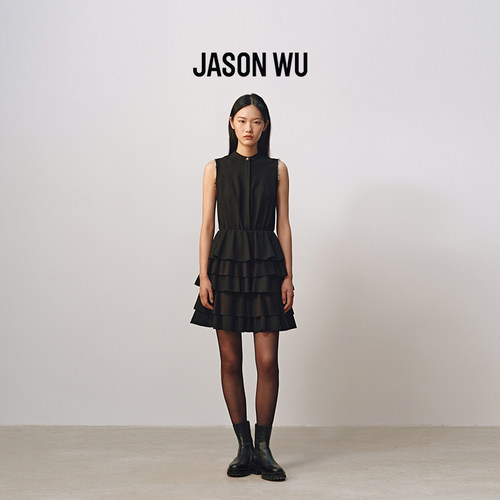 JASONWU通勤蛋糕裙精纺羊毛