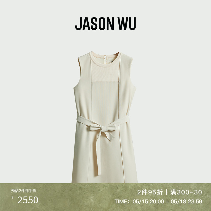 jasonwu无袖圆领收腰连衣裙