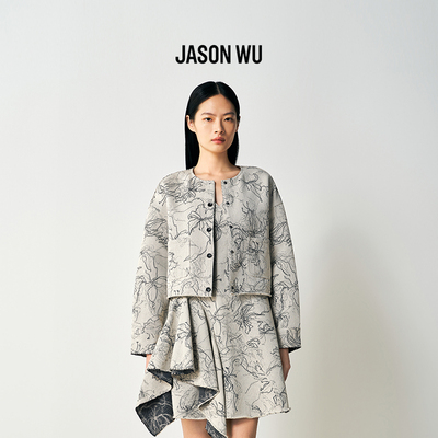 JASON WU 2026年春季新款牛仔外套 女士长袖提花气质宽松短外套