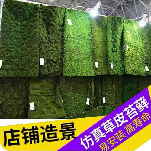 苔藓皮苔藓块青苔植绒摆件软装造景假山草皮草坪毛石头仿真苔藓块