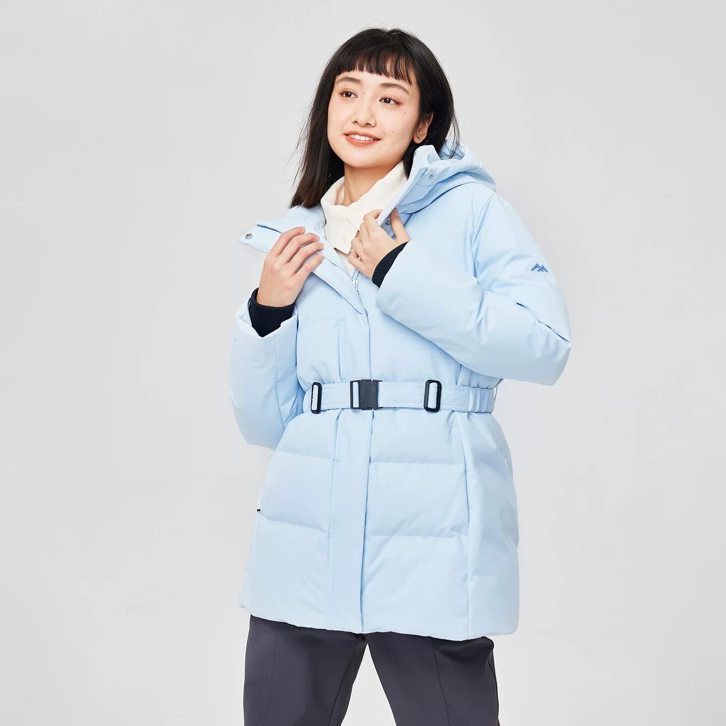 斯凯奇女士秋冬季中长款羽绒服