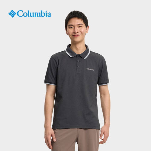 Columbia哥伦比亚男户外2026新款圆领透气运动POLO短袖T恤AE0412