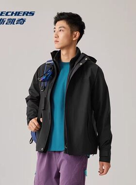 Skechers斯凯奇男女同款登山徒步防风保暖三合一运动外套P425U019