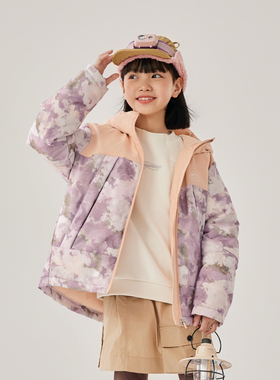 Skechers斯凯奇男女童秋冬款轻盈保暖连帽羽绒服运动外套P425K009