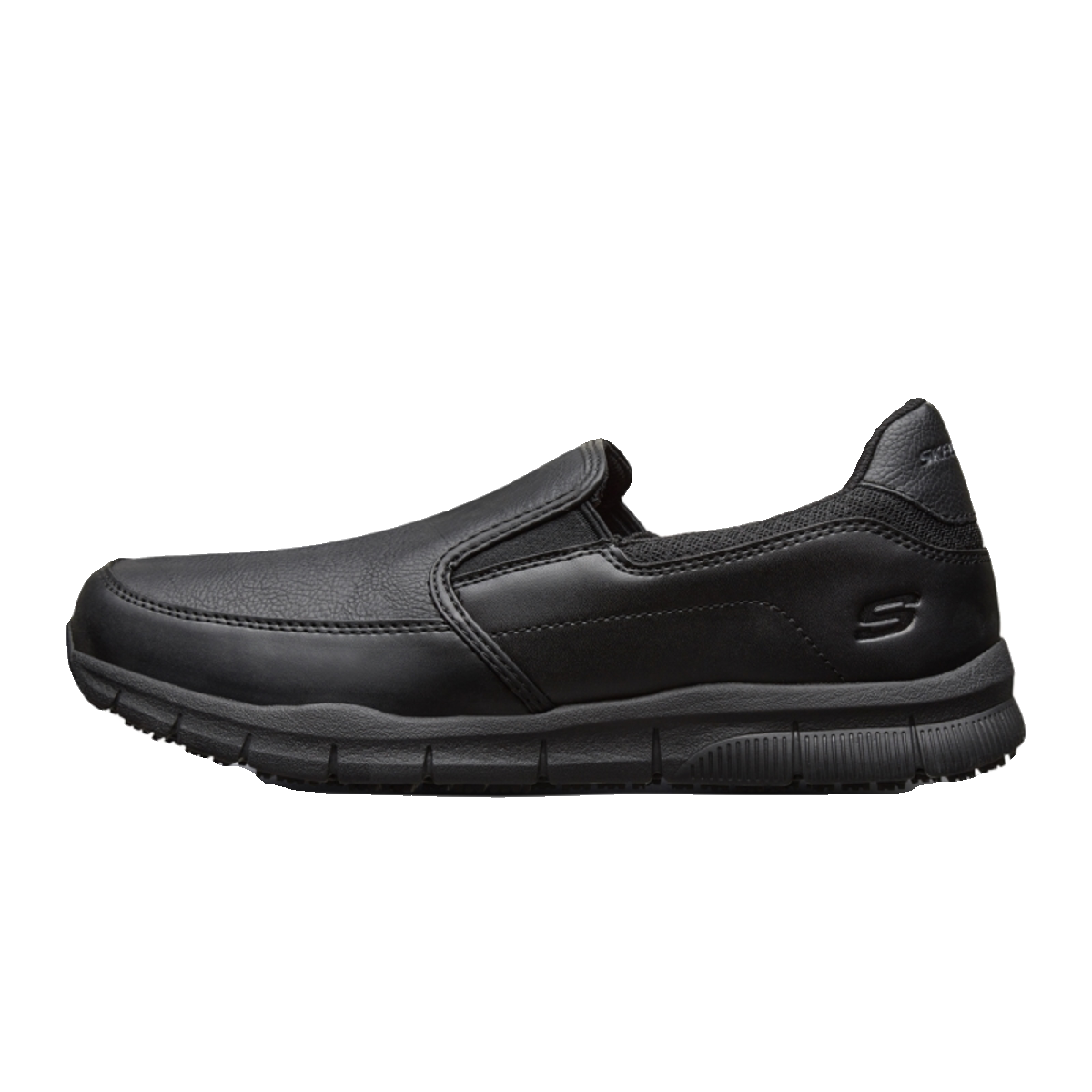 Skechers斯凯奇秋季款男防滑耐磨一脚蹬商务皮鞋舒适休闲鞋77157