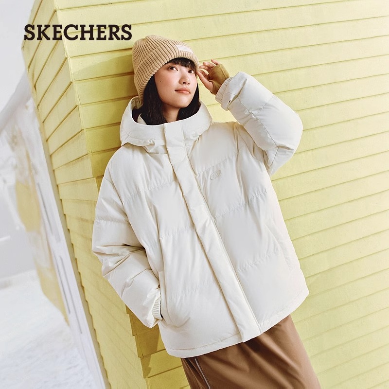 斯凯奇男女款秋冬连帽羽绒服外套