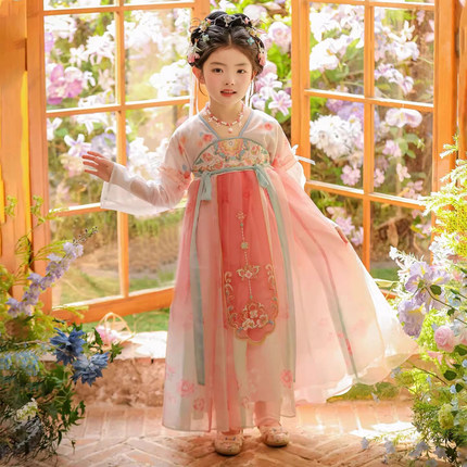 2026年春夏新款汉服女童中国风超仙连衣裙儿童表演服襦裙公主裙