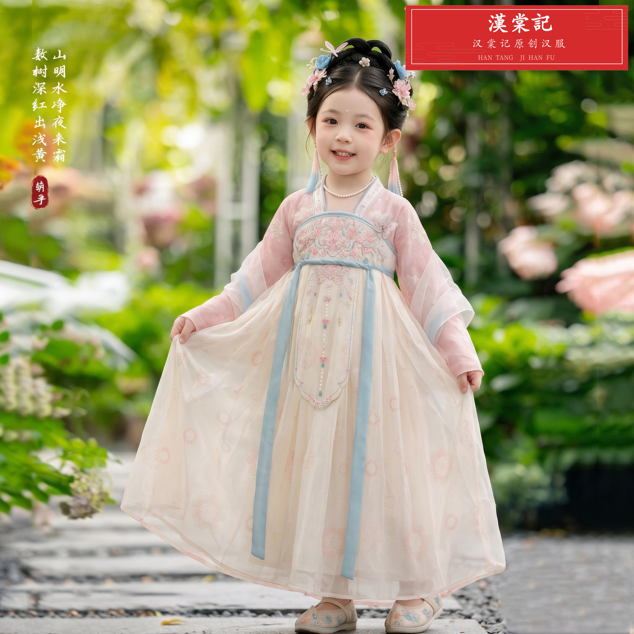 2026女童古风汉服襦裙刺绣春夏