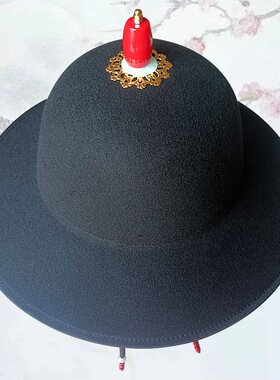 汉服帽子古装黑色大圆帽飞鱼服帽配饰侠客风锦衣卫圆顶明制大檐帽