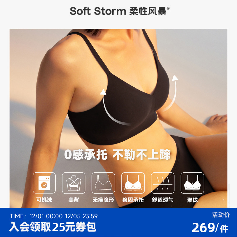 柔性风暴无痕内衣女士小胸聚拢