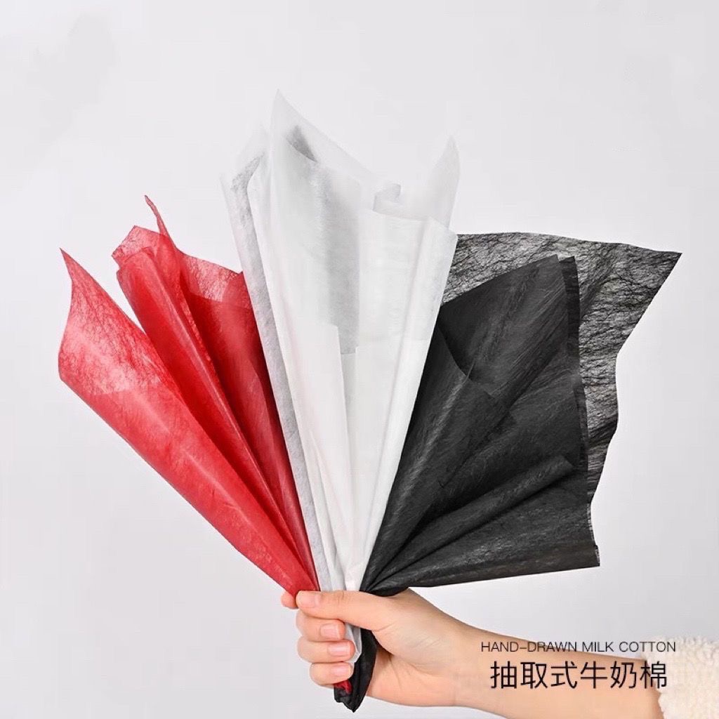 牛奶棉鲜花花束包装纸防水雪梨纸抽取式棉纸绵纸包花纸花店花艺