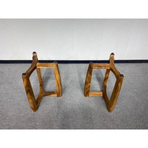 实木大板桌腿雨木木腿南美胡桃木榫卯工艺原木新中式定做脚架