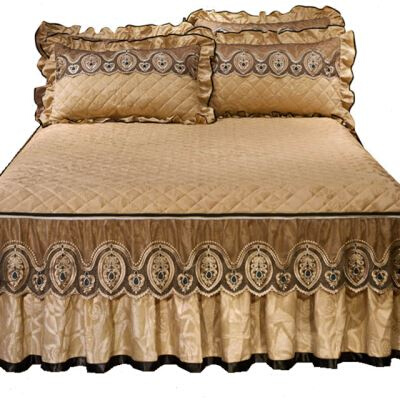 极速天鹅绒席梦思床罩单件夹棉加厚可拆卸床裙P式防滑床套防尘罩1