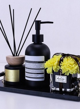 卫生间香薰摆件h洗手台装饰大理石托盘套装酒店样板间洗手间软饰