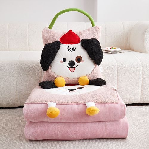 新款手提抱枕毯子二合一汽车沙发盖毯可爱办公室学生宿舍午休被春