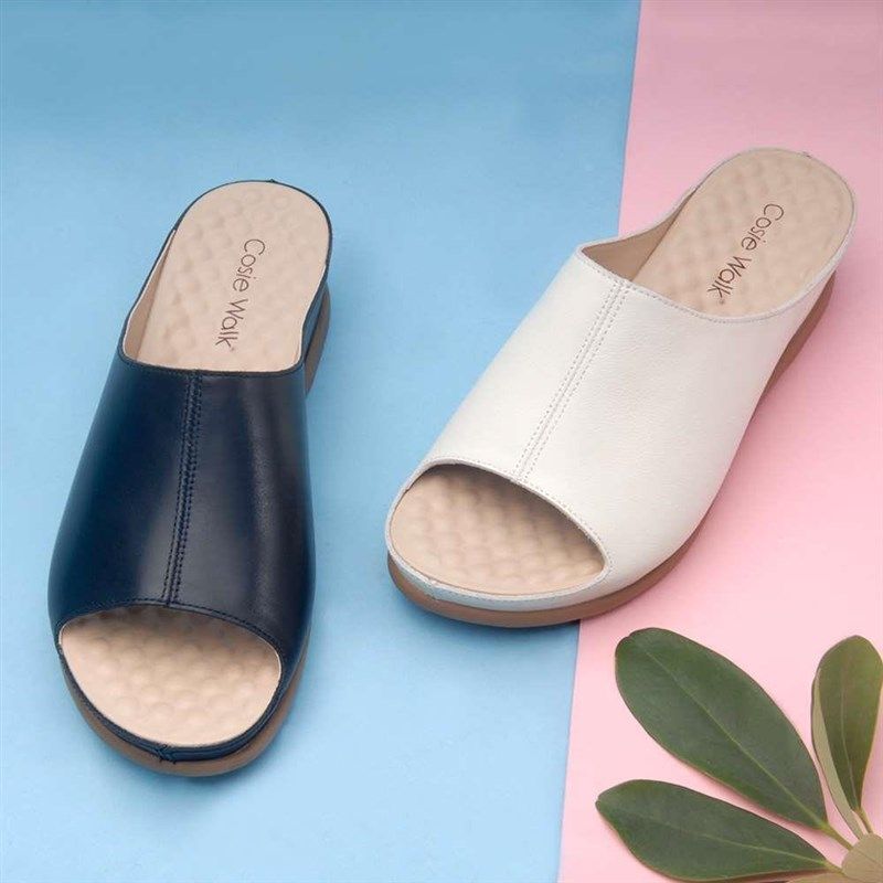 鱼嘴坡跟拖鞋女外穿夏季r202舒适新款休4闲凉鞋平底一字拖真皮新