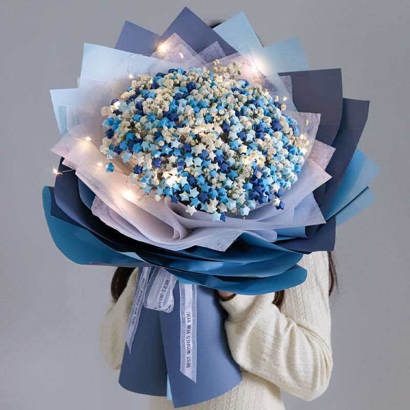 满天星花束星星手捧花许愿星折星星的纸情人节礼物包花材料包