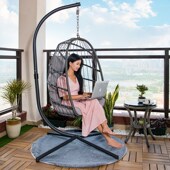 吊椅秋千摇椅单人家用收纳懒人藤椅室内卧室客T厅阳台折叠吊篮