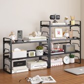 爆款 可调节多层置物架办公桌面收纳架学生课桌书架U桌面整理铁艺