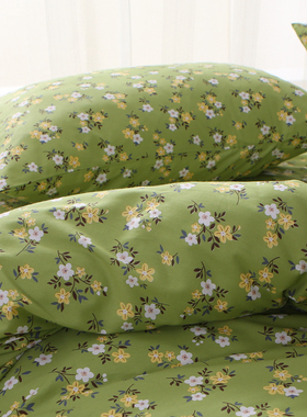 春天的颜色 小碎花绿色纯棉被套单件10C0全棉被罩1.5x2.0x2.3田园