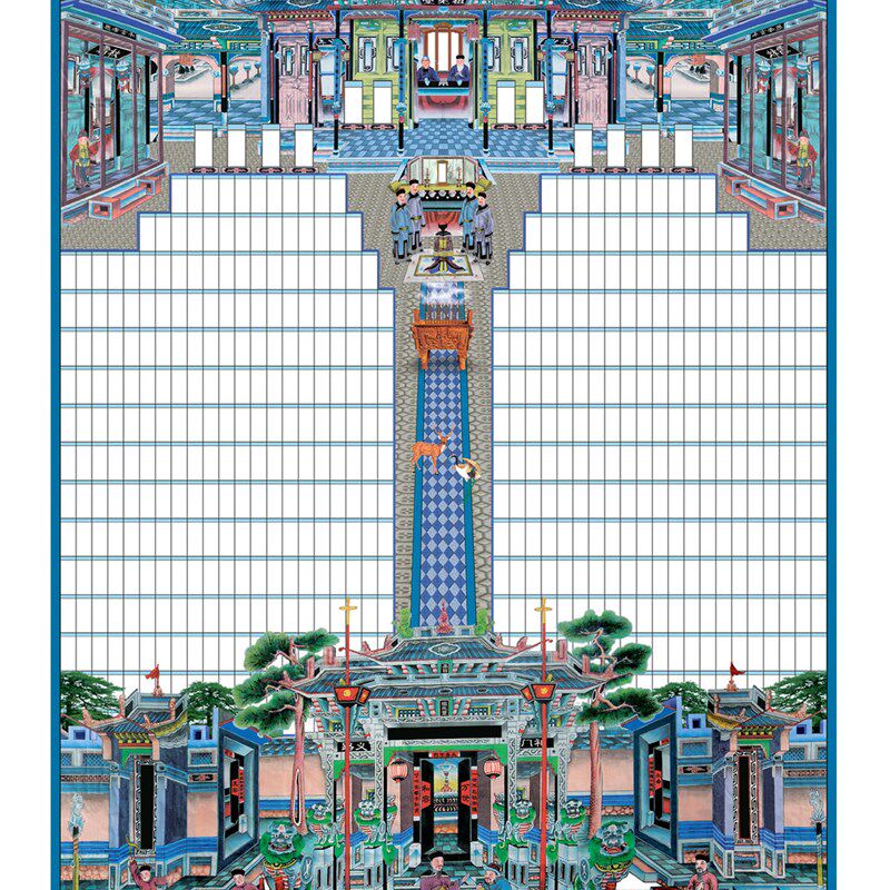 家谱轴子家d谱制作家堂排位族谱挂画图油画布印刷