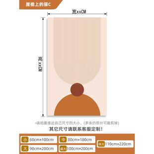 大衣柜推拉门移动玻璃门衣柜橙色猫咪门贴纸墙纸改造壁翻新家具