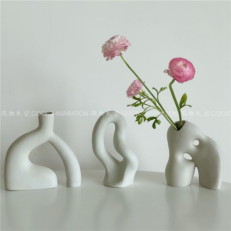 风物抽象艺术摆件花瓶雕塑素坯陶瓷工作室咖啡馆服装店软装陈列