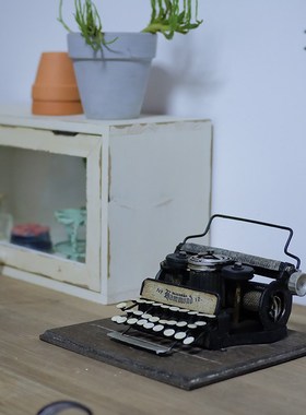 製品陳  复古铁艺老物件打字机模型 咖啡馆店铺装饰道具摆件