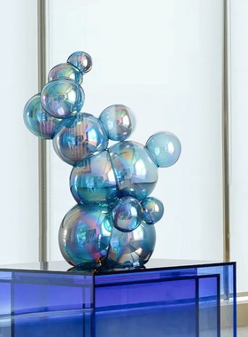 透明炫彩琉e璃泡泡餐厅商业中心售楼处样板间现代时尚雕件装饰品