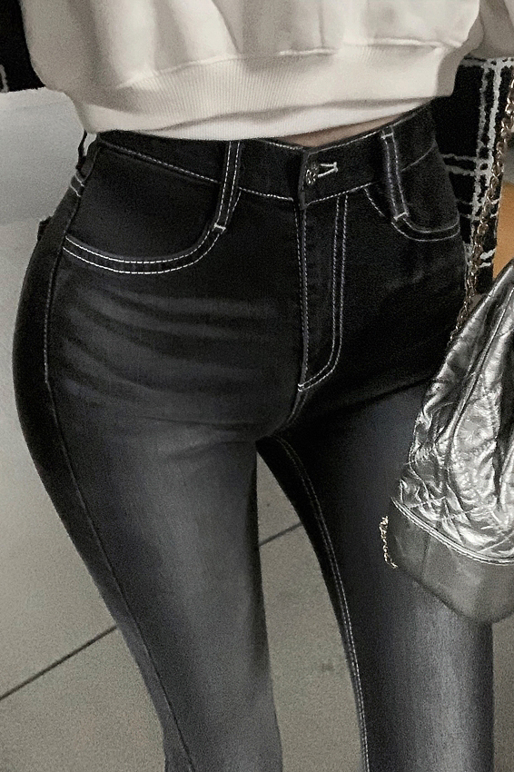 紧身修身显腿长喇叭长裤